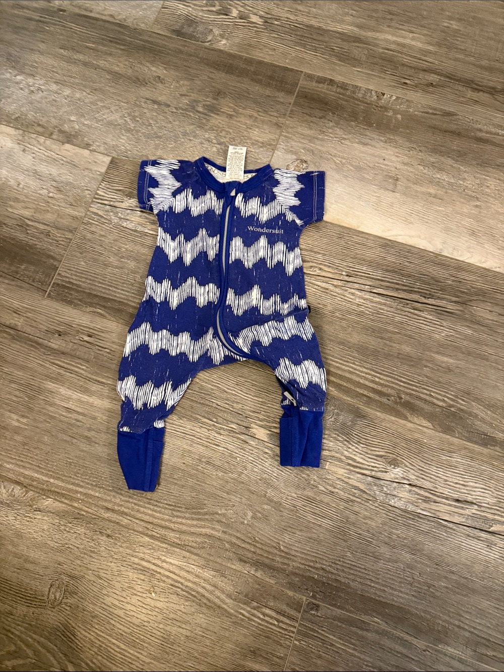 Bonds Blue Stripe Zip-Up Kids One-Piece